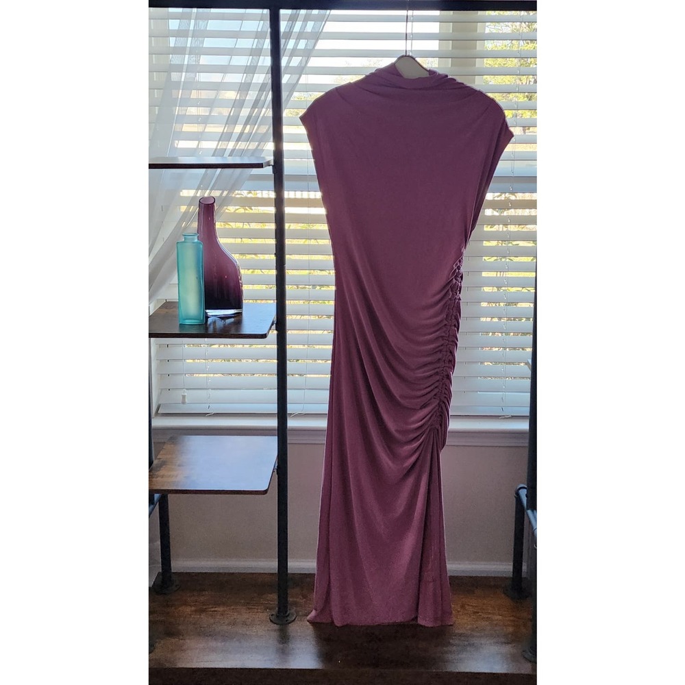 Anthropologie The Maya Ruched Cowl-Neck Dress: Cupro Edition Raspberry